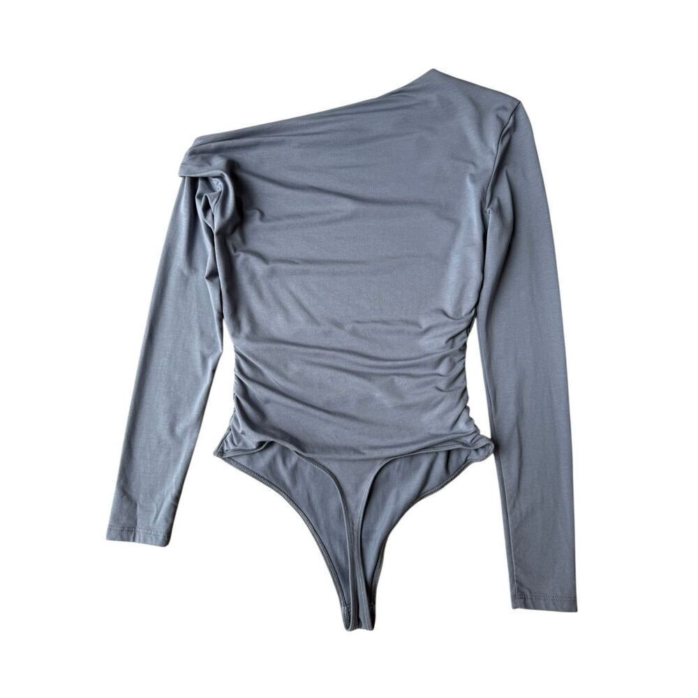 Abercrombie & Fitch Long-Sleeve Asymmetrical Draped Bodysuit Size XS - Picture 5 of 10